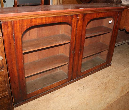 Mahogany glazed low bookcase(-)